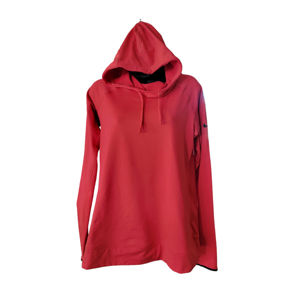 Nike Pro‎ Womens Size Large Pullover Pink Activewear Dri-Fit Hoodie Thumb Holes - Picture 2 of 9